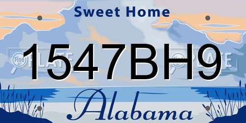 1547BH9 Alabama License Plate