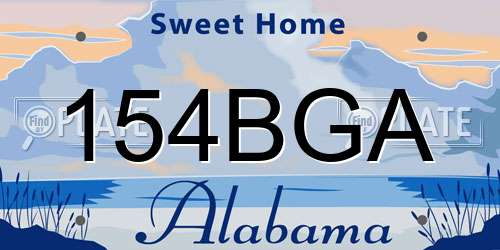 154BGA Alabama License Plate