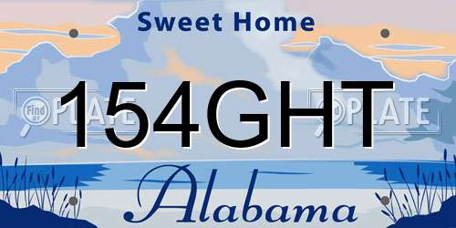 154GHT Alabama License Plate