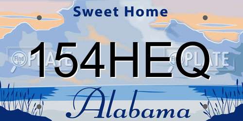154HEQ Alabama License Plate