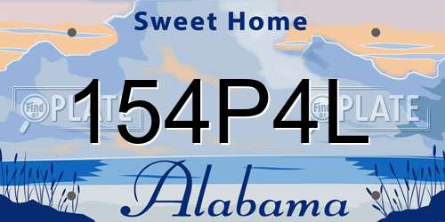 154P4L Alabama License Plate
