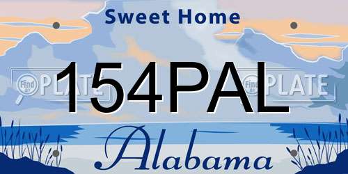 154PAL Alabama License Plate