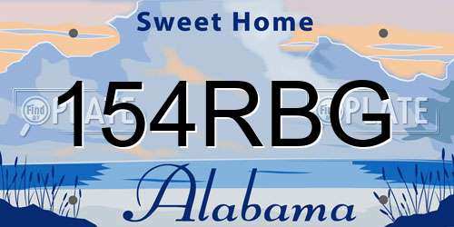 154RBG Alabama License Plate