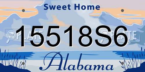 15518S6 Alabama License Plate
