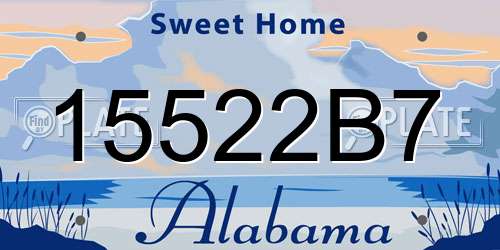 15522B7 Alabama License Plate