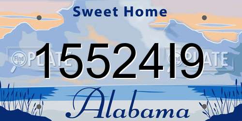 15524I9 Alabama License Plate