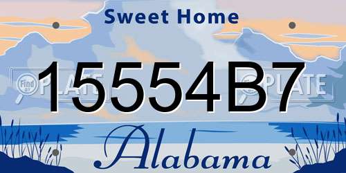 15554B7 Alabama License Plate