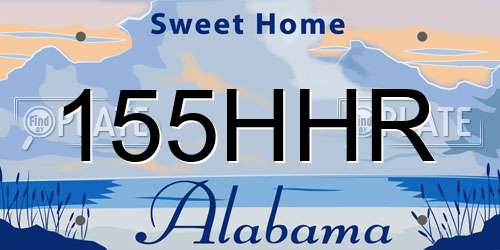 155HHR Alabama License Plate