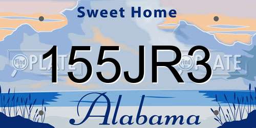 155JR3 Alabama License Plate