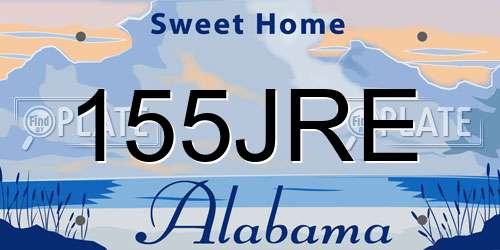155JRE Alabama License Plate