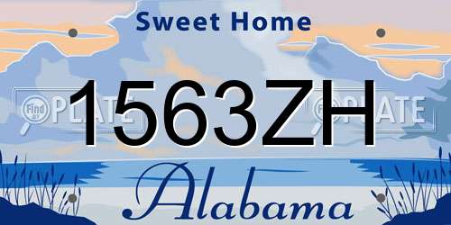 1563ZH Alabama License Plate