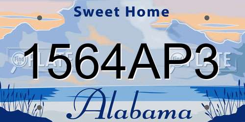 1564AP3 Alabama License Plate