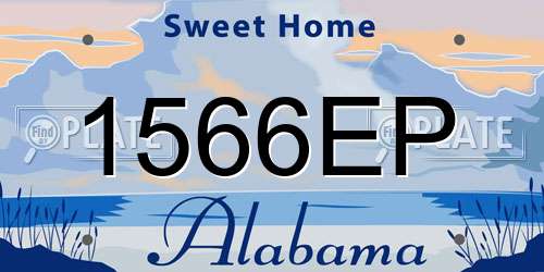 1566EP Alabama License Plate