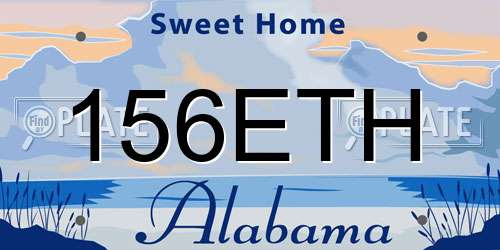 156ETH Alabama License Plate