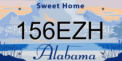 156EZH Alabama License Plate
