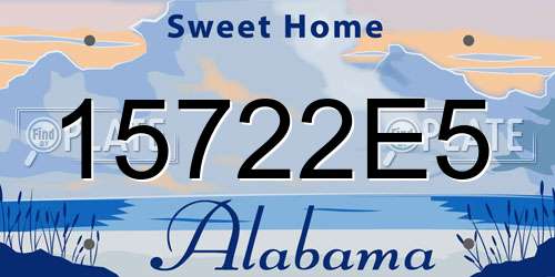 15722E5 Alabama License Plate