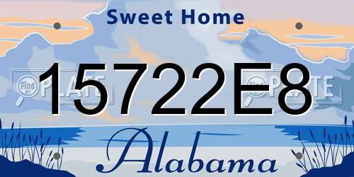15722E8 Alabama License Plate