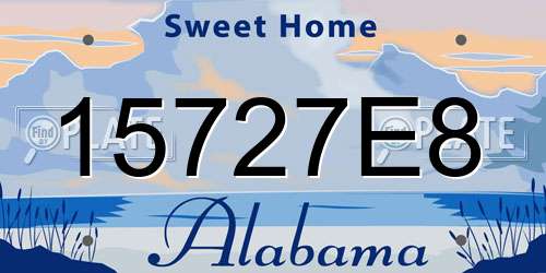 15727E8 Alabama License Plate