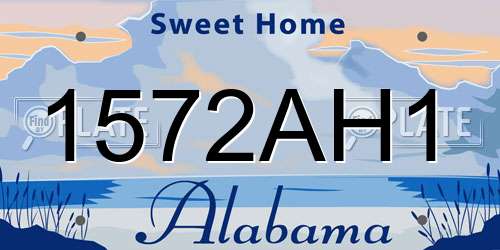 1572AH1 Alabama License Plate