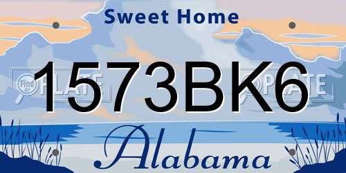 1573BK6 Alabama License Plate