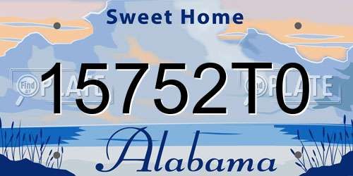 15752T0 Alabama License Plate