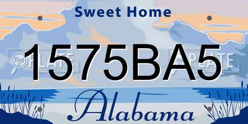 1575BA5 Alabama License Plate