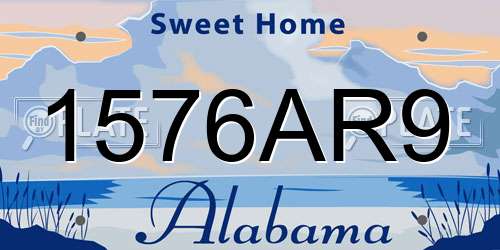1576AR9 Alabama License Plate