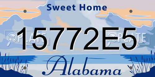 15772E5 Alabama License Plate