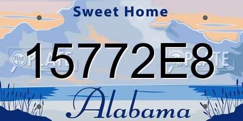 15772E8 Alabama License Plate