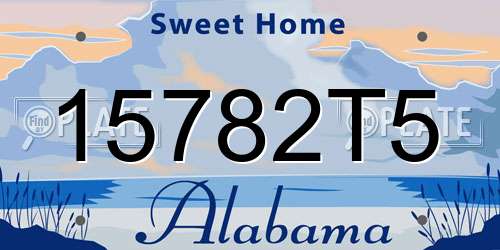 15782T5 Alabama License Plate