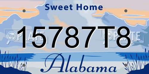 15787T8 Alabama License Plate
