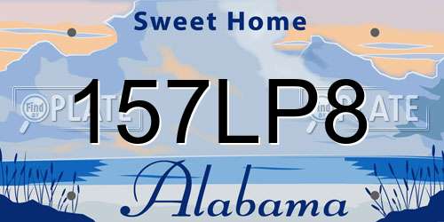 157LP8 Alabama License Plate