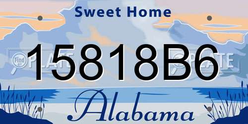 15818B6 Alabama License Plate