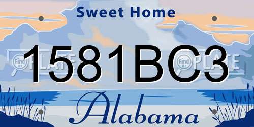 1581BC3 Alabama License Plate