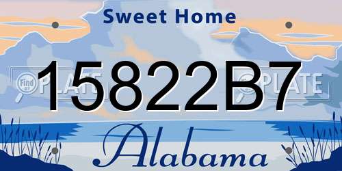 15822B7 Alabama License Plate