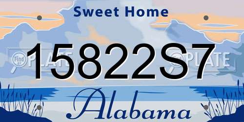 15822S7 Alabama License Plate