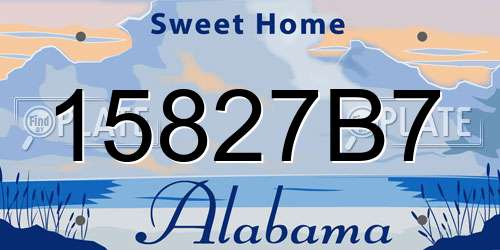 15827B7 Alabama License Plate