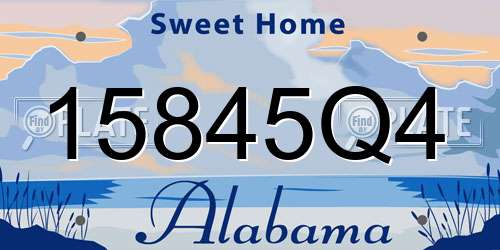 15845Q4 Alabama License Plate