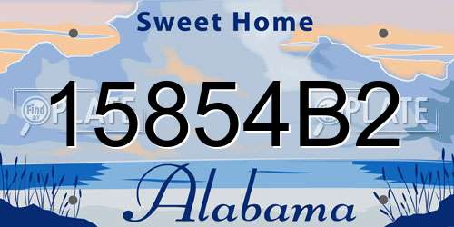 15854B2 Alabama License Plate