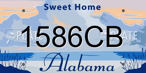 1586CB Alabama License Plate
