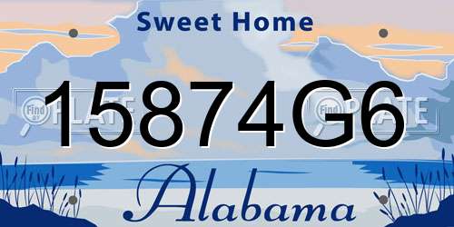 15874G6 Alabama License Plate
