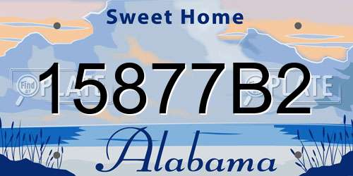 15877B2 Alabama License Plate