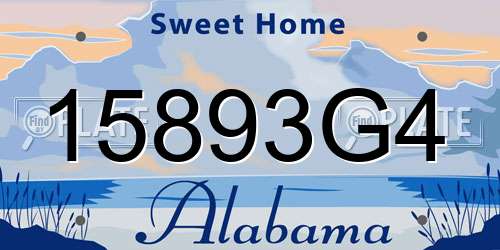 15893G4 Alabama License Plate