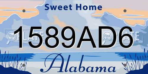 1589AD6 Alabama License Plate