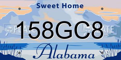 158GC8 Alabama License Plate