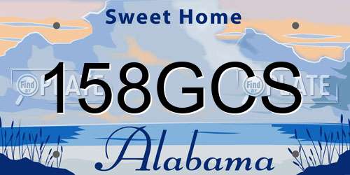 158GCS Alabama License Plate