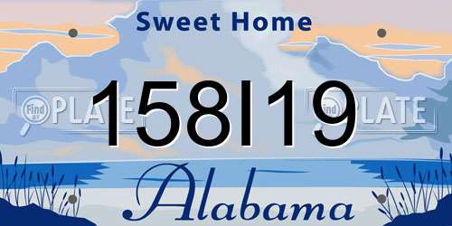 158I19 Alabama License Plate