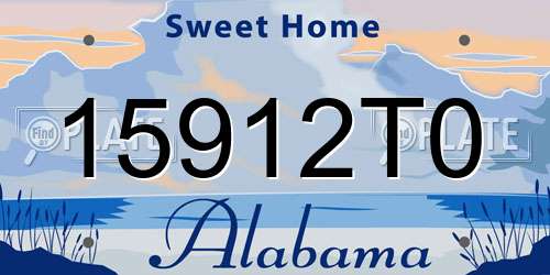 15912T0 Alabama License Plate