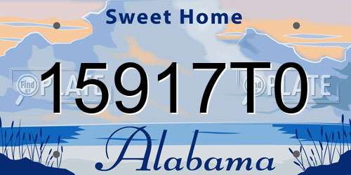 15917T0 Alabama License Plate