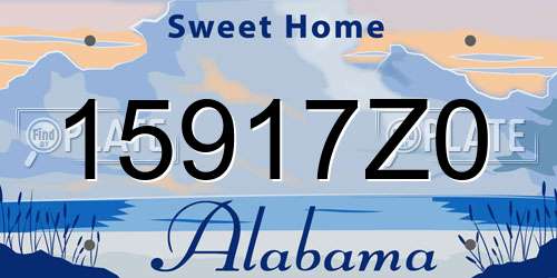 15917Z0 Alabama License Plate